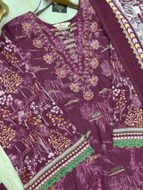 628 Premium Pakistani Lawn Suit - Terracotta