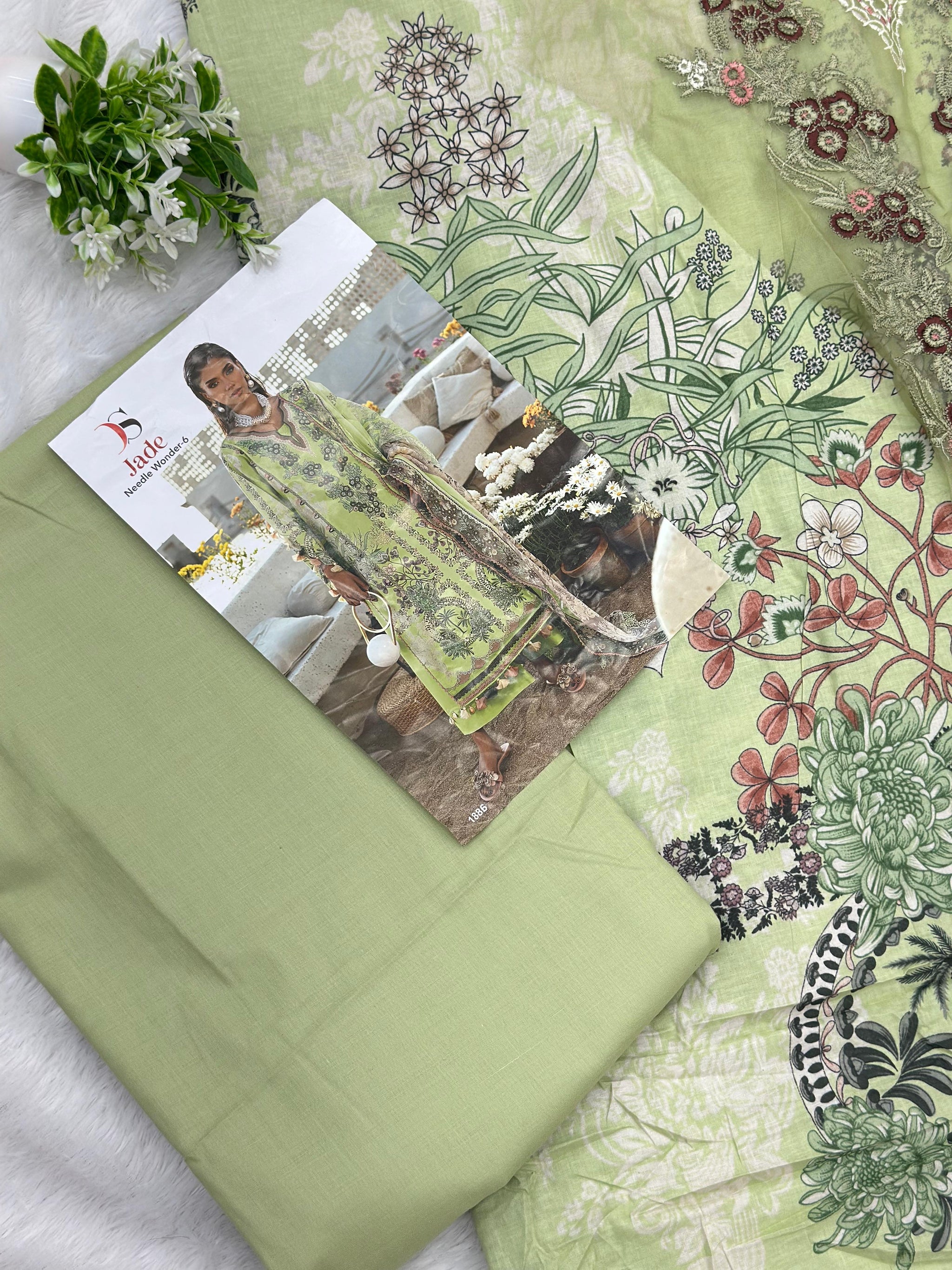 1001 Unstitched Casual Lawn Suit