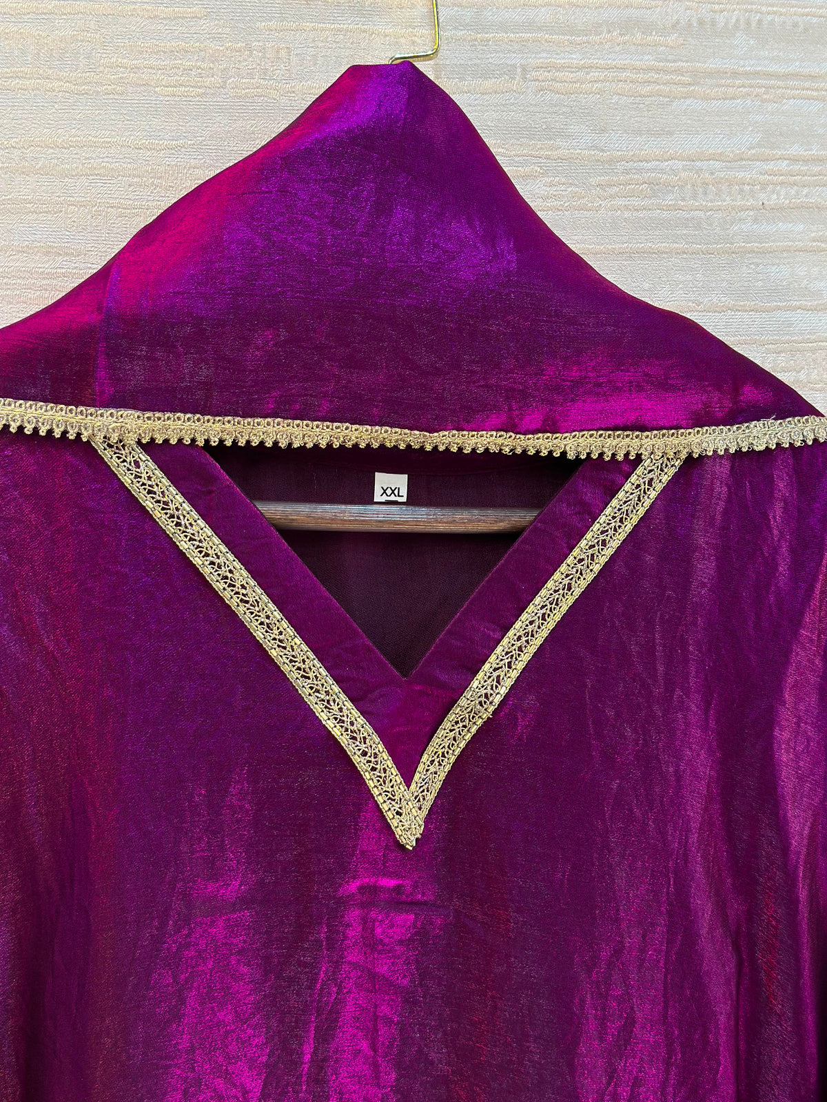 1204 Floral Hand-Work Partywear - Plum