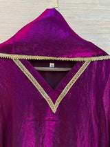 1204 Floral Hand-Work Partywear - Plum