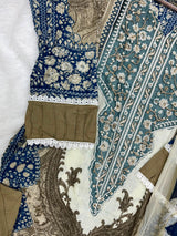 1212 Pakistani Lawn Suit - Olive