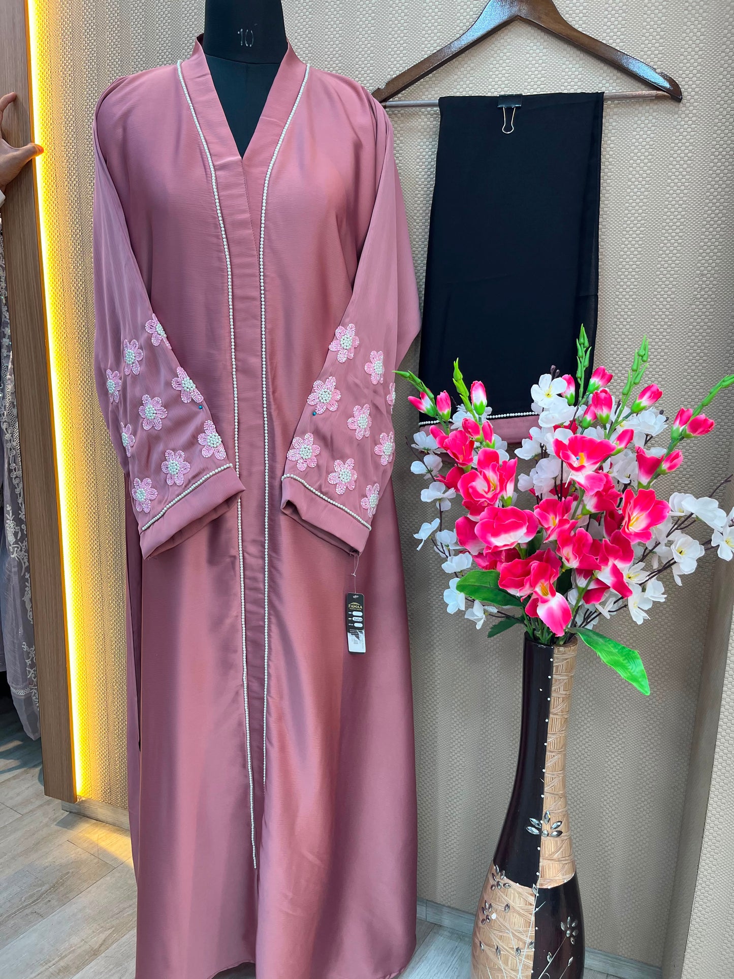 1128 The Premium Abaya -  Rose Mauve