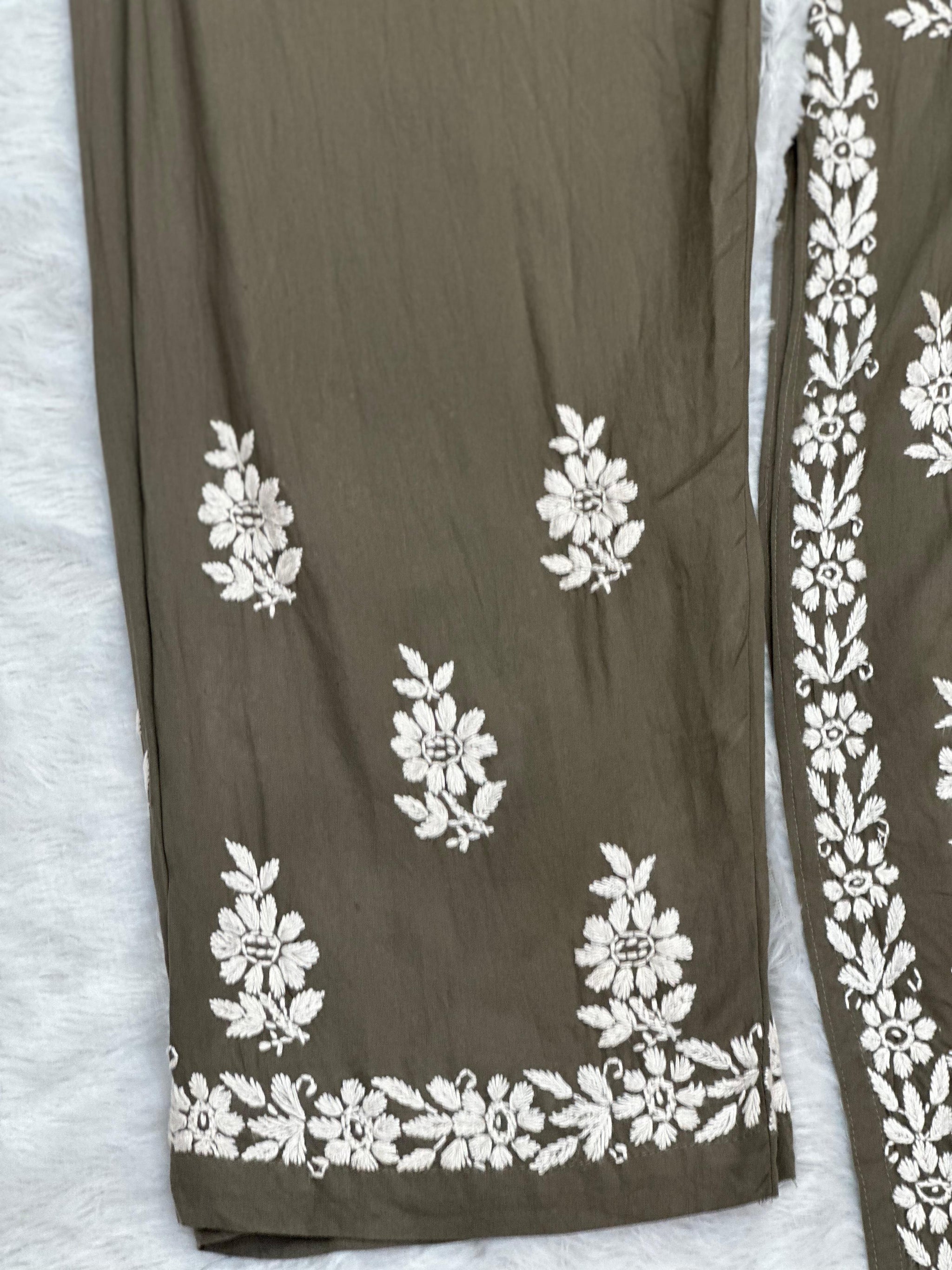 665 Lucknowi Palazzo Set - Gray