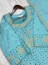 631 Premium Pakistani Lawn Suit - Aqua
