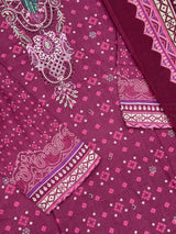 630 Premium Pakistani Lawn Suit - Maroon