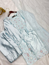 638 Mushk Farshi Set -  Powder Blue