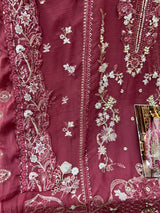 1446 Pakistani Unstitched Partywear - Berry Maroon