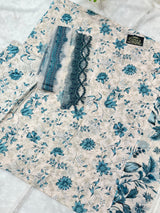 884 Unstitched OG Jade Jasmine 3pc lawn suit
