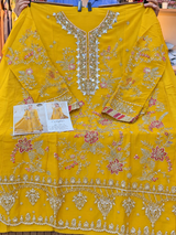 1439 Maria-B Unstitched Partywear - Yellow