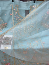 1453 Pakistani Unstitched Partywear - Periwinkle