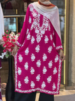 619 Lucknowi Long Kurti Set |  Magenta