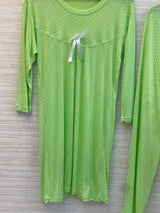 1014 Korean Bow Night Wear - Lime Green