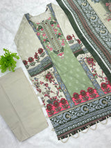 854 Readymade Pakistani Floral Embroidery Lawn Suit