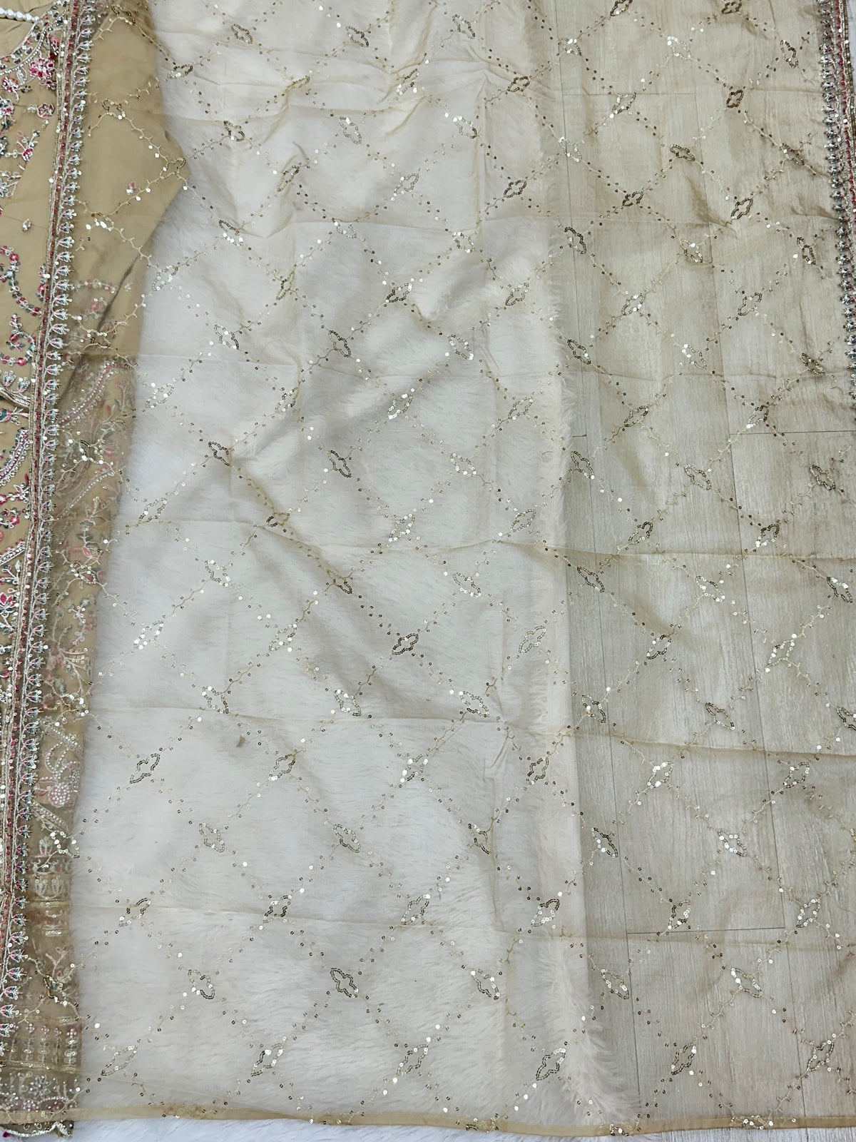 1434 Heavy Pakistani Partywear - Olive Green