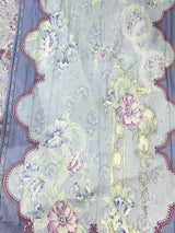 1441 Mausumery Foral Lawn Suit - Lavender