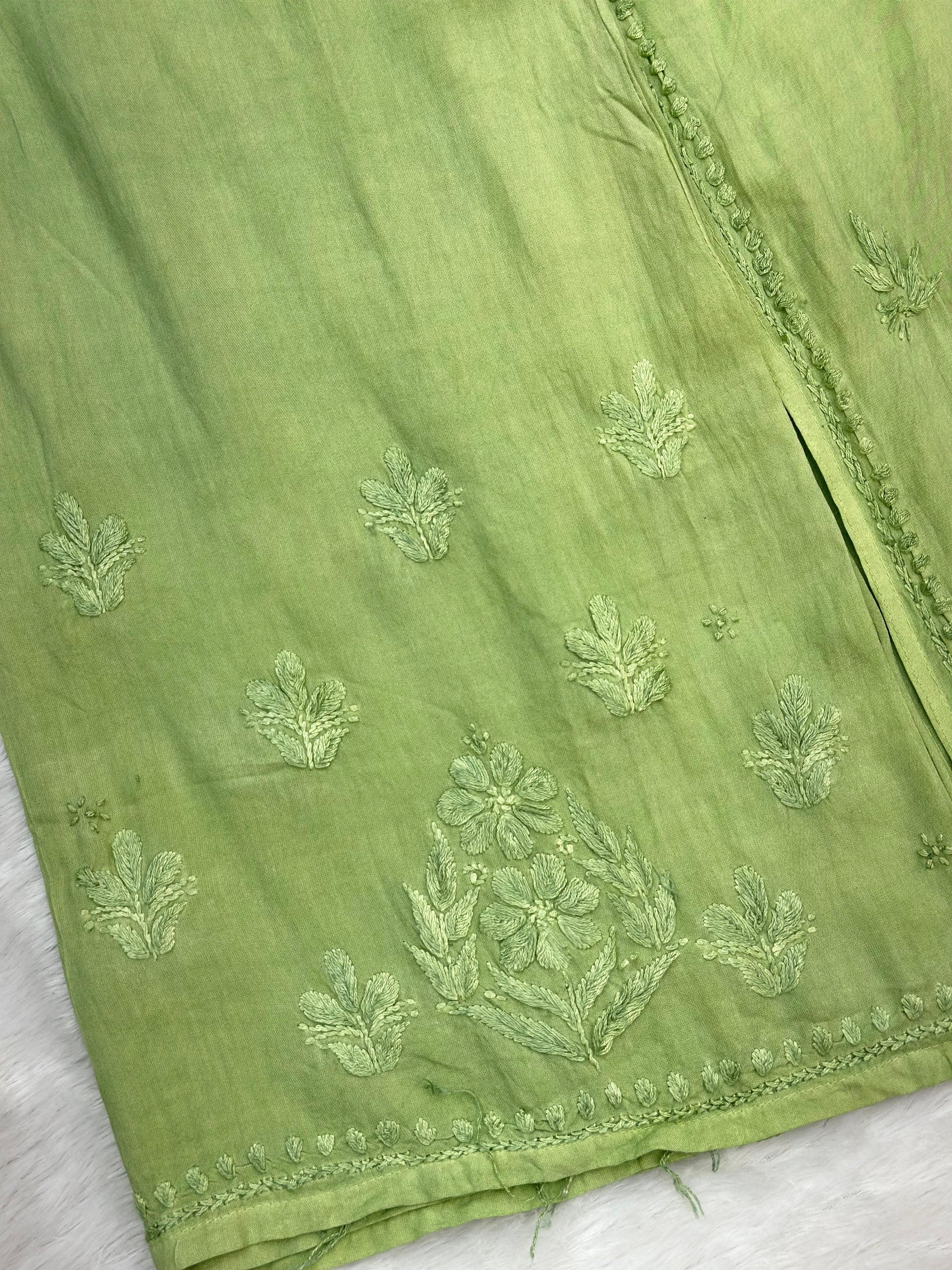 693 Lucknowi Palazzo Set - Pistachio Green