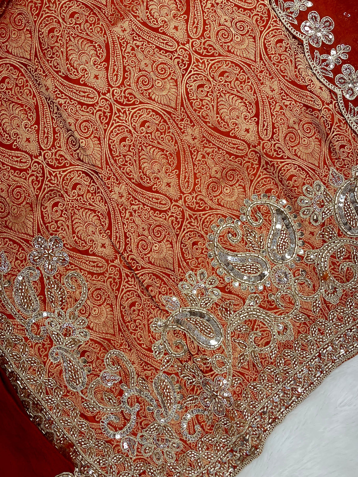 1423 Banarasi Readymade Suit - Orange