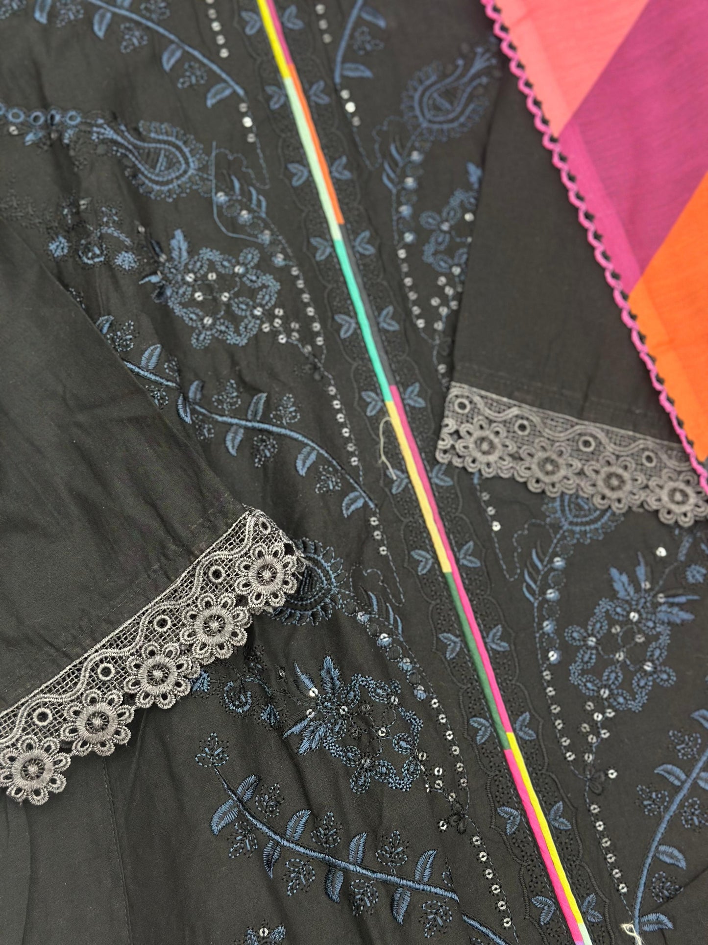 625 Premium Pakistani Lawn Suit - Black