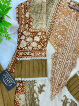 1212 Pakistani Lawn Suit - Rust Brown