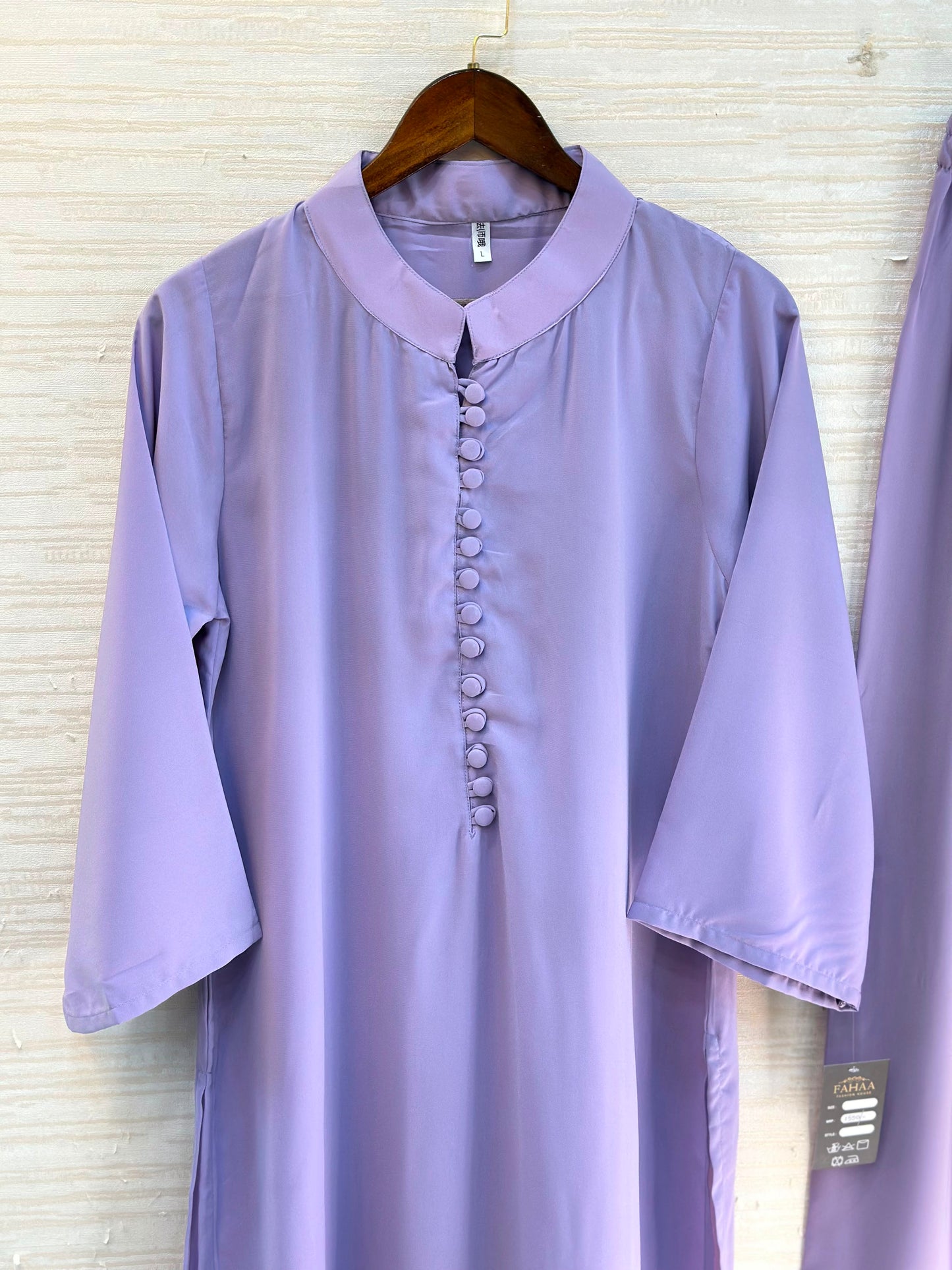 1062 Modest Mandarin Coord Set - Lilac