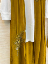 1191 Embroidered Shrug Coord Set - Mustard