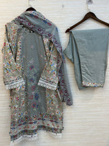 407 Floral Lawn Suit