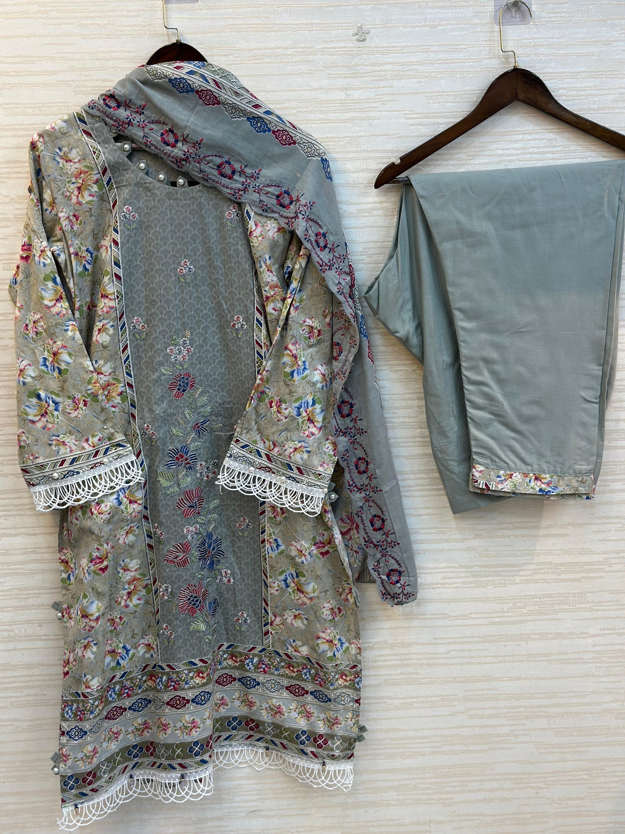 407 Floral Lawn Suit