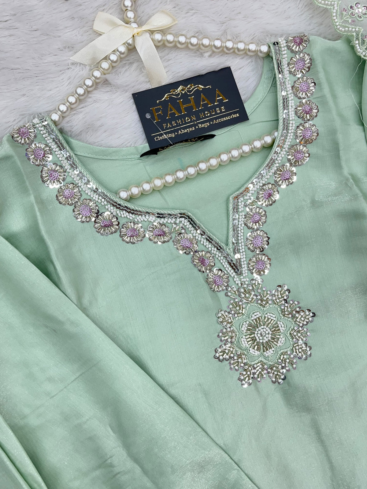 1431 Heavy Pakistani Partywear - Mint Green