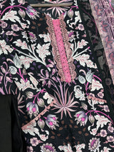 1320 Pakistani Chikankari Lawn Suit -  Black
