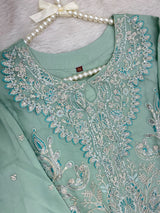 1430 Heavy Pakistani Partywear - Sky Blue
