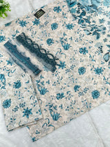 884 Unstitched OG Jade Jasmine 3pc lawn suit