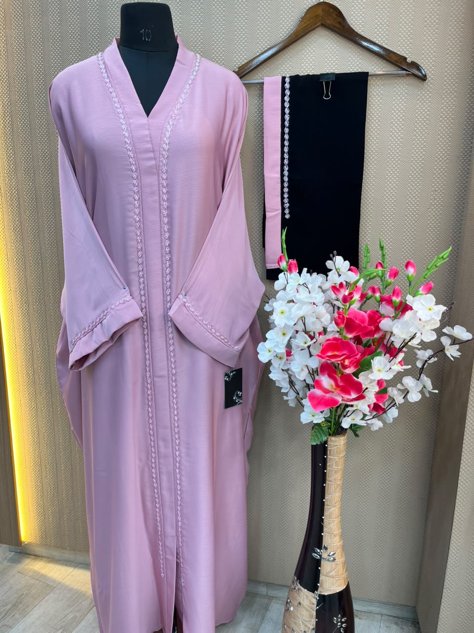 1121 The Premium Abaya - Pastel Pink
