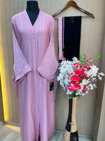 1121 The Premium Abaya - Pastel Pink