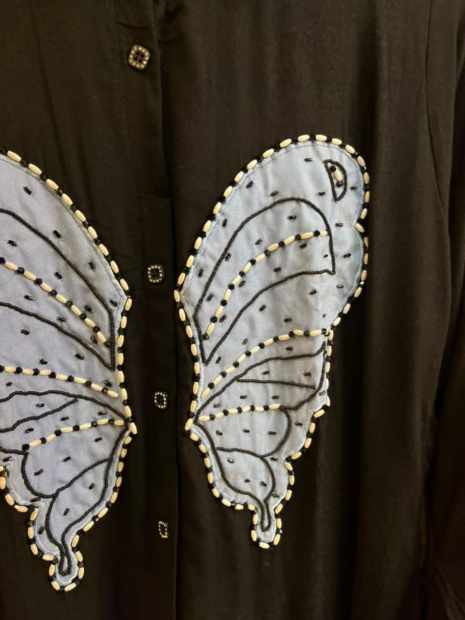 1190 Butterfly Linen Coord-Set - Black