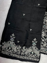 1204 Floral Hand-Work Partywear - Black