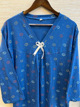 1447 Korean Bow Night Wear - Royal Blue
