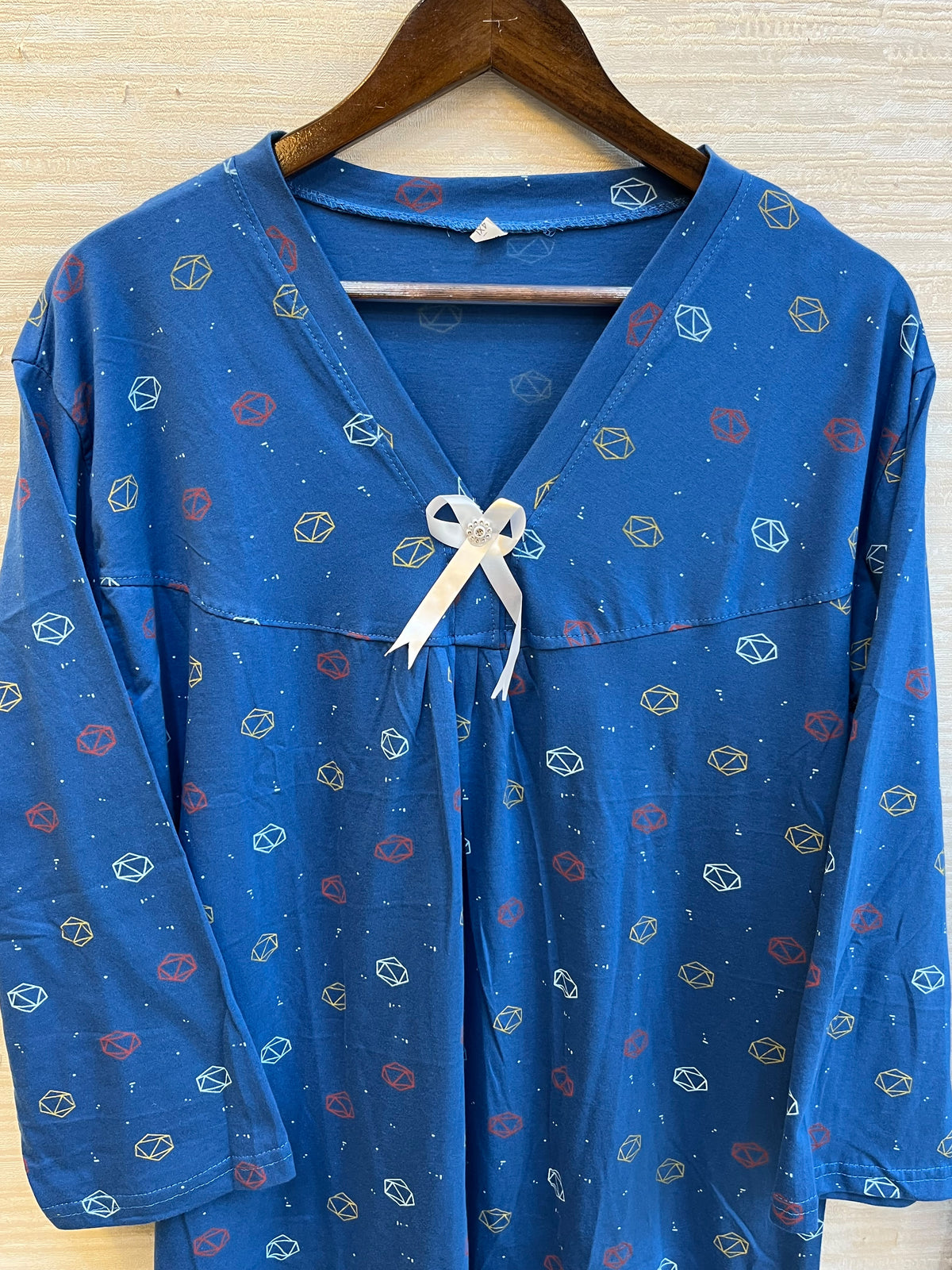 1447 Korean Bow Night Wear - Royal Blue