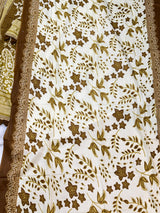 1450 Pakistani Embroidered Suit - Mustard Olive