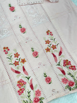 660 Premium Pakistani Lawn Cordset Set - Pink
