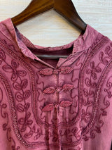 1205 Kashmiri Embroidered Coord Set - Onion Pink