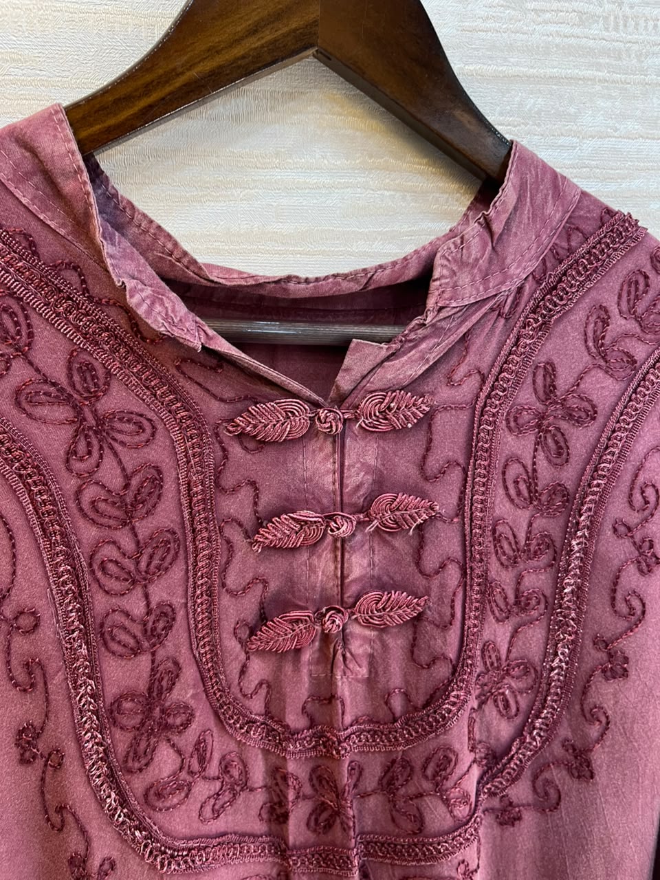 1205 Kashmiri Embroidered Coord Set - Onion Pink