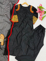 1339 Farhana Bhatt's Viral Kashmiri-style Embroidered  Long 3-Pcs Coordset
