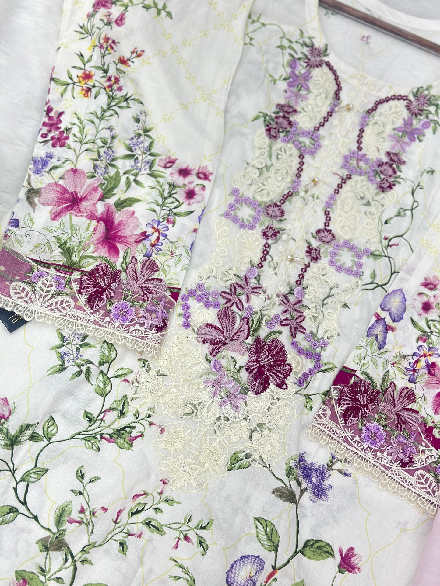 747 Readymade Elaf Pakistani Floral Printed Lawn Suit - Cotton