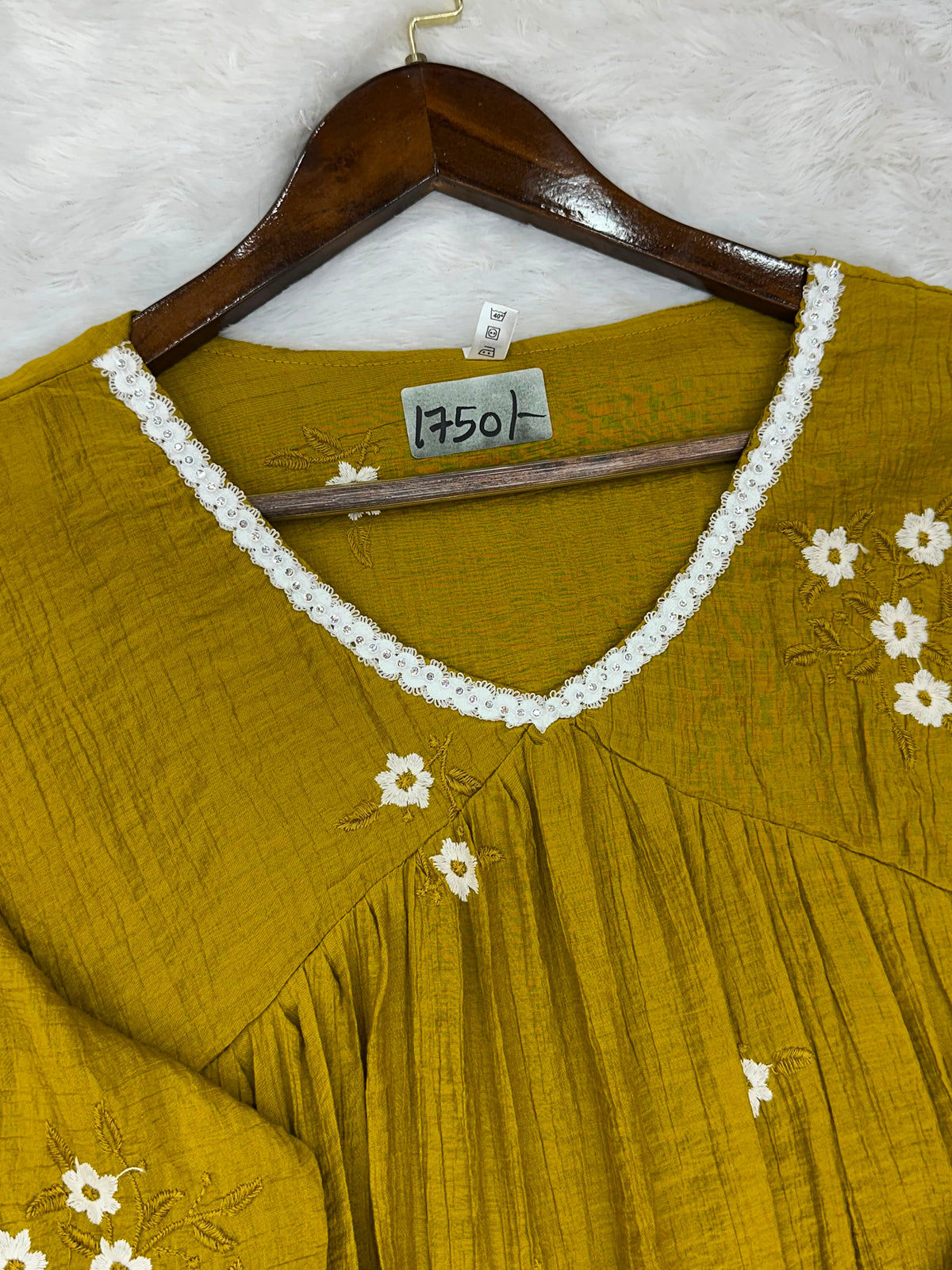 1386 Korea Lace-Work 2pc Frock Coordset - Mustard Yellow