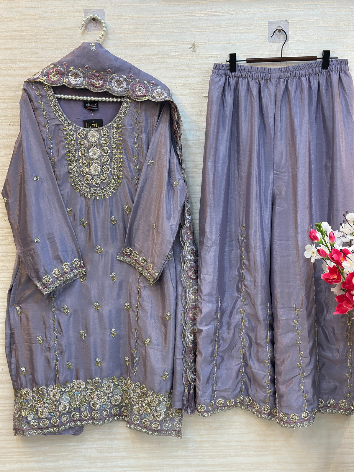 1784 Pakistani Party Wear - Lavender Grey