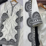 1338 Pakistani Embroidered Coord Set - White