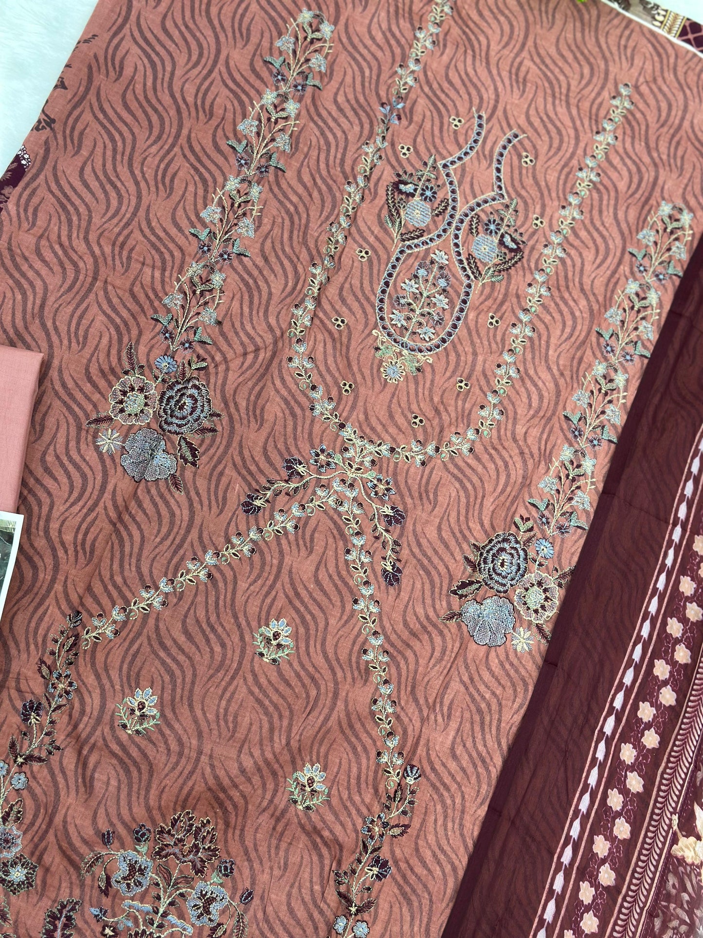 969 Unstitched Pakistani Embroidered Suit