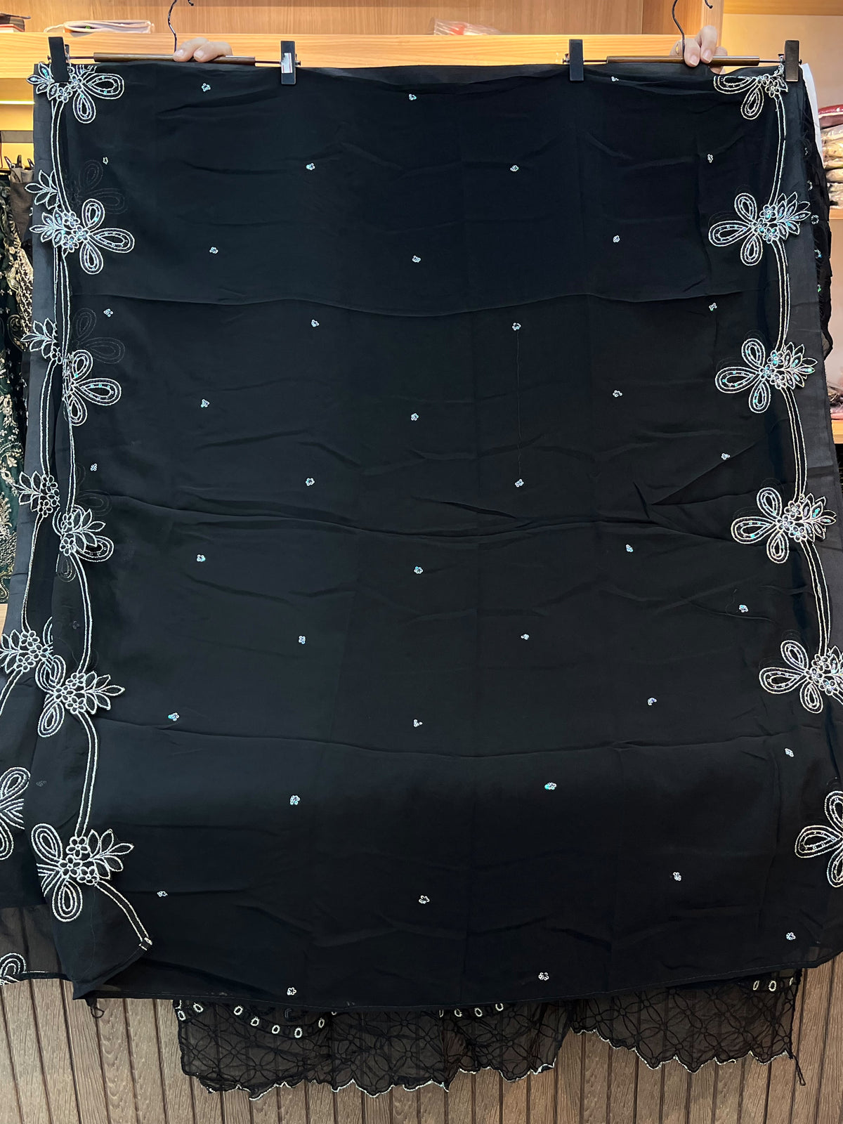1488 Pakistani Unstitched Party Wear - Black