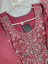 1434 Heavy Pakistani Partywear - Deep Rose