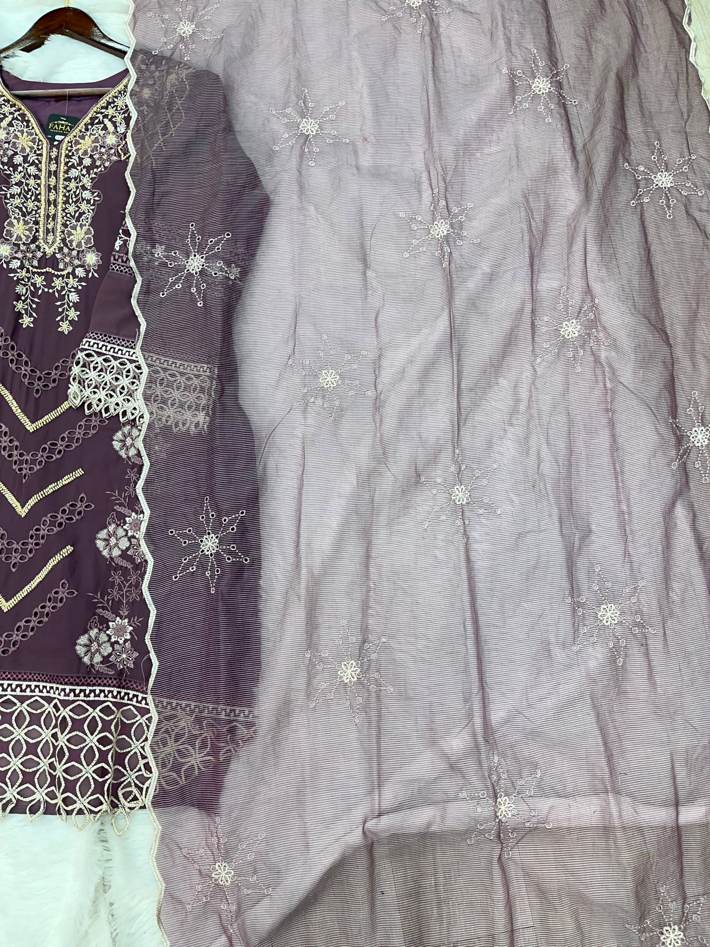 1145 Premium Pakistani Partywear - Dusty Lavender